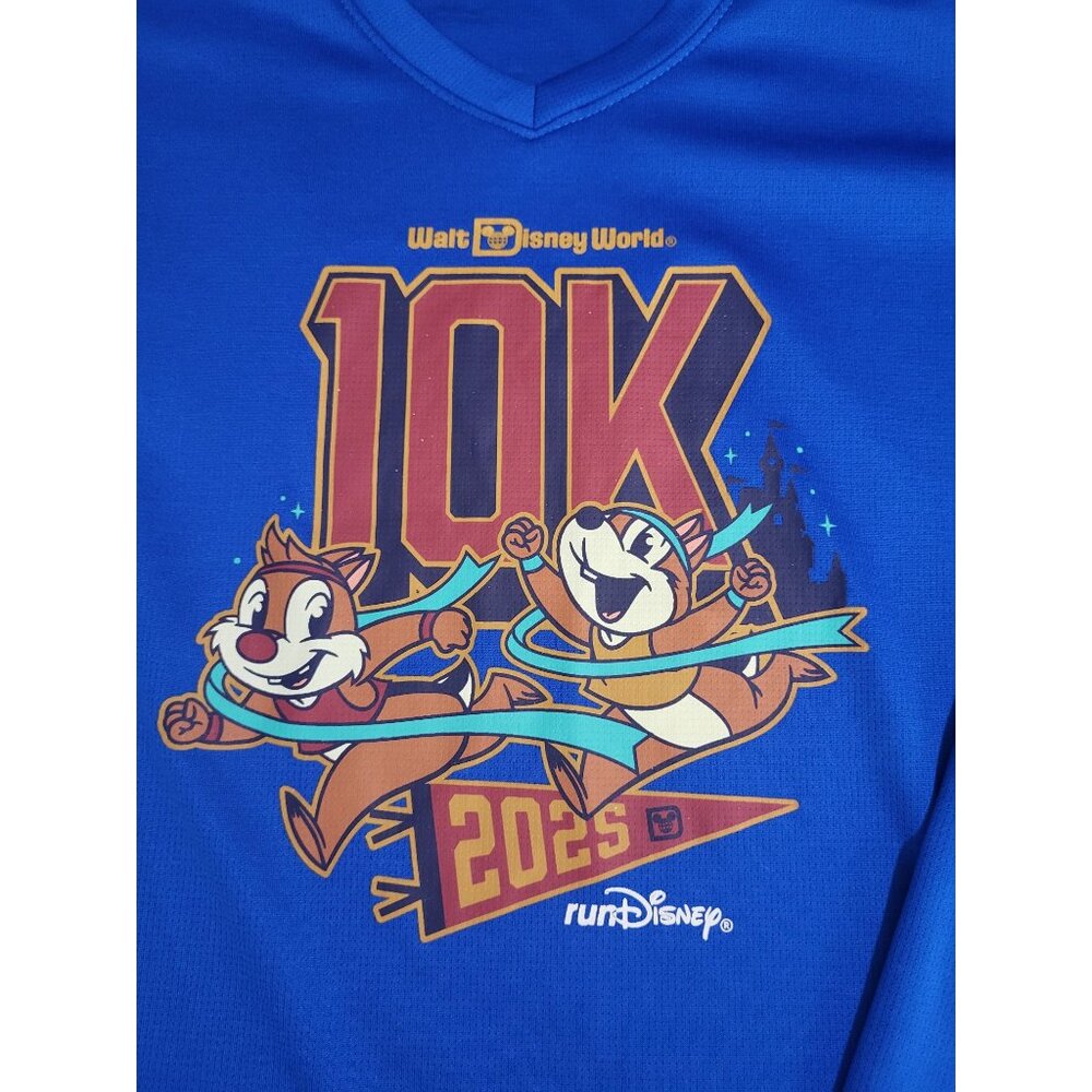 RUN DISNEY 2024 Marathon Weekend Shirt 10K Chip & Dale Long Sleeve Blue SZ Small - Picture 5 of 9